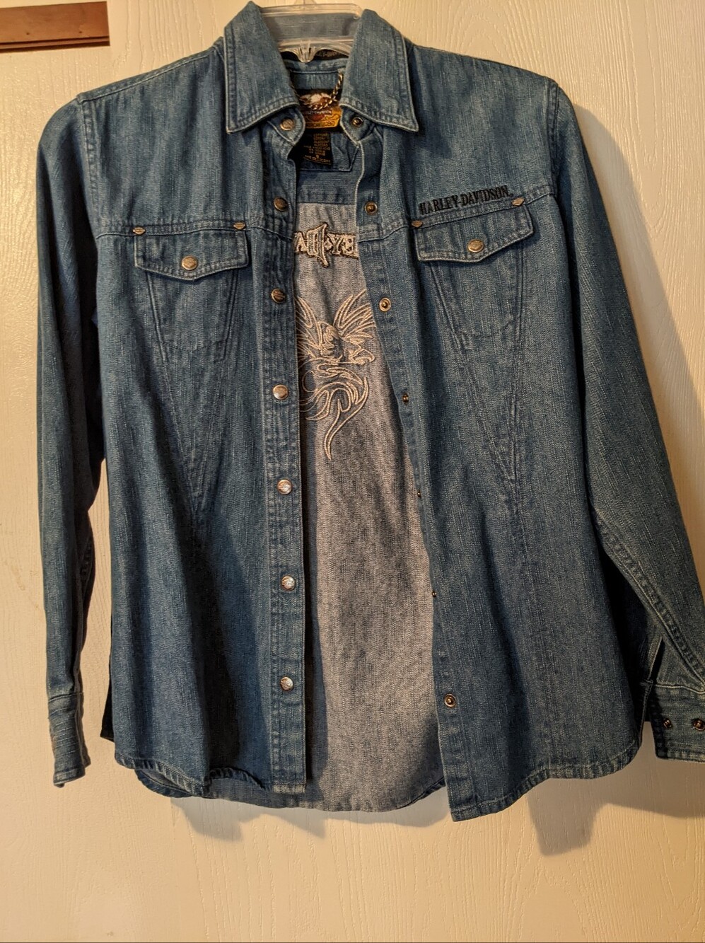 Vintage Women's Harley Davidson Button Shirt Jacket